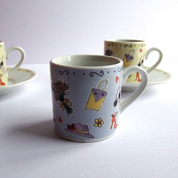 NEW Linda Grayson Collectible Set Of 3 Espresso Cup/Saucer - Picture 3 of 7